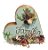 Coracao de Madeira para mesa com flores artificiais Familia - Imagem 1