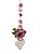 CORDAO FLORIDO COM CORACAO E ROSA DECORATIVO SHABBY CHIC - Imagem 1