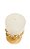 Vela Cilindrica Branca e Dourada com Perolas M - Imagem 2