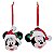 PAR DE ENFEITE PARA PENDUDAR EM ARVORE DE NATAL MICKEY/MINNIE NOEL DISNEY - Imagem 1