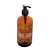 PORTA SABONETE LIQUIDO DE VIDRO AMBAR C/PUMP PRETO 490ml - Imagem 2