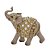 ESCULTURA ELEFANTE DECORATIVO COM DETALHES DOURADO E PEDRAS - Imagem 1