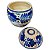 Pote Ovo com tampa em Ceramica Talavera Artesanal  Azul Folhas - Imagem 2