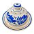 Queijeira Ceramica Pintada a Mão Talavera Azul e Branco - Imagem 1