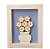 QUADRO DECOR ROXO COM FLORES BRANCAS EM MADEIRA - Imagem 1