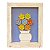 QUADRO DECOR  C/FUNDO ROXO E FLORES COLORIDAS EM MADEIRA - Imagem 1