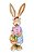 Coelha de Pascoa com vestido xadrez e cesto de cenouras G - Imagem 1