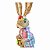 Coelha de Pascoa com vestido xadrez e cesto de cenouras G - Imagem 3