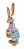 Coelha de Pascoa com vestido xadrez e cesto de cenouras G - Imagem 2