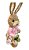 Coelha de Palha com vestido florido e cesta de flores - Imagem 2