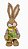 Coelha de Palha vestida e com cesto de cenouras - Imagem 1