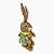 Coelha de Palha vestida e com cesto de cenouras - Imagem 2