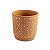 VASO EM CERAMICA TERRACOTA RUSTICO COM BOLAS BRANCAS M - Imagem 1