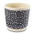 VASO EM CERAMICA BEGE E PRETO COM BOLAS G - Imagem 1