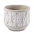 VASO EM CIMENTO GEOMETRICO CINZA E BRANCO - Imagem 1