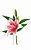 Haste Flor de Lírio Rose Mix Alta Qualidade 36cm - Imagem 1