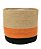 CESTO SEAGRASS MEGAN NATURAL PRETO E LARANJA GGG - Imagem 1