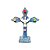 ESCULTURA CRUCIFIXO EM MADEIRA PATINADA AZUL MOD02 - Imagem 1