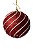 Bola Decorativa Natalina Vermelha c/branco 10cm c/3 - Imagem 1