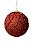 Bola Decorativa Natalina Vermelha 10cm c/3 - Imagem 1