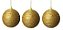 Trio de Bola de Natal Decor Dourada 10cm - Imagem 1