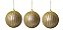 Trio de Bola de Natal Dourada e Champagne Decor 8cm - Imagem 1