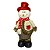 Boneco Neve Decorativo Trico com chapeu vermelho - Imagem 1
