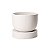 CACHEPOT GEOMETRICO EM CIMENTO BRANCO COM PRATO G - Imagem 1