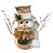 Boneco de Neve  com roupa e chapeu e braços de galho 26cm - Imagem 1