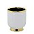 VASO DECORATIVO BRANCO E DOURADO 18cm - Imagem 1