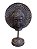 ESCULTURA CABECA DE BUDA DECOR COM BASE ESTILO BRONZE ANTIGO - Imagem 1