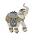 ELEFANTE DECORATIVO EM RESINA BRANCO DOURADO E AZUL - Imagem 1