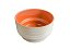 VASO EM CERAMICA REDONDO COM PEDESTAL BRANCO E MARROM P - Imagem 2