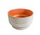 VASO EM CERAMICA REDONDO COM PEDESTAL BRANCO E MARROM P - Imagem 3