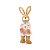 Coelha em Palha Rustica em Pe com vestido rosa - 46cm - Imagem 1