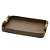 BANDEJA DECORATIVA EM CORINO MARROM E PEGADOR DE BAMBU 45cm - Imagem 1