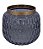 VASO DE VIDRO CINZA COM BORDA DOURADA 17cm - Imagem 1