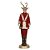 ESCULTURA RENA NATAL EM RESINA C/BENGALA  (VERMELHO DOURADO) - Imagem 1
