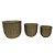 CONJUNTO DE CACHEPOTS DE CIMENTO DOURADO - 3 PCS - Imagem 1