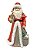 Escultura Papai Noel em Resina Vermelho Cinza e Branco 31cm - Imagem 2