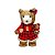 Ursa em Palha com roupa de Trico segurando Guirlanda - Imagem 1