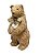Urso Natalino Palha Natural em Pe com laço e pinhas 35cm - Imagem 1