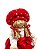 Boneca Menina Decorativa Vermelha e Branca com coraçao  36cm - Imagem 2