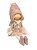 Boneca Angel Sentada Rosa com gorro em trico 55cm - Imagem 2