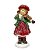 Escultura de Natal Menina com Violino Vermelho e Verde - Imagem 1