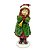 Escultura de Natal Menina com Flauta Verde e Vermelho - Imagem 1