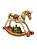 Escultura de Natal Cavalo de Balanco Branco e Color - Imagem 2