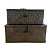 PAR DE CESTOS COM TAMPA DE PALHA PRETO ANTIGO RUSTICO DECOR - Imagem 3