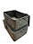 PAR DE CESTOS COM TAMPA DE PALHA PRETO ANTIGO RUSTICO DECOR - Imagem 2