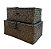 PAR DE CESTOS COM TAMPA DE PALHA PRETO ANTIGO RUSTICO DECOR - Imagem 4